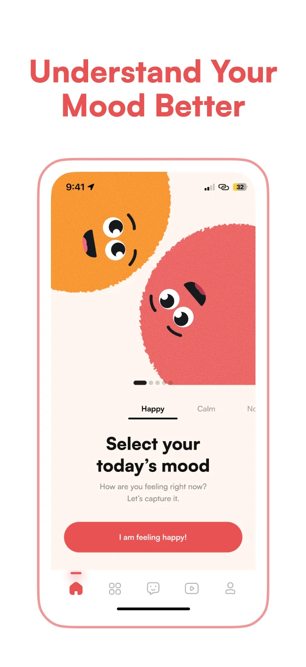 Happy Teacher: mood selector screen