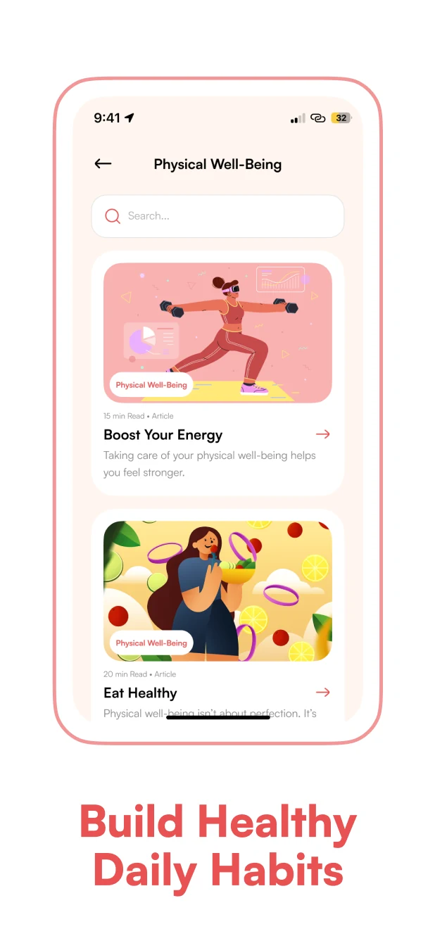 Happy Teacher: Physical Well-Being modules screen